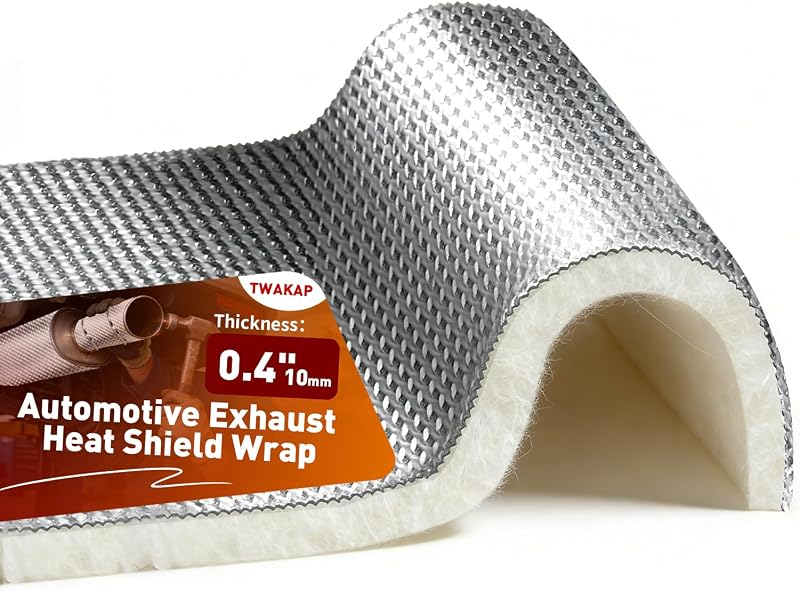 Automotive Aluminum Exhaust Heat Shield Wrap, 24 x 12 x 0.4 in