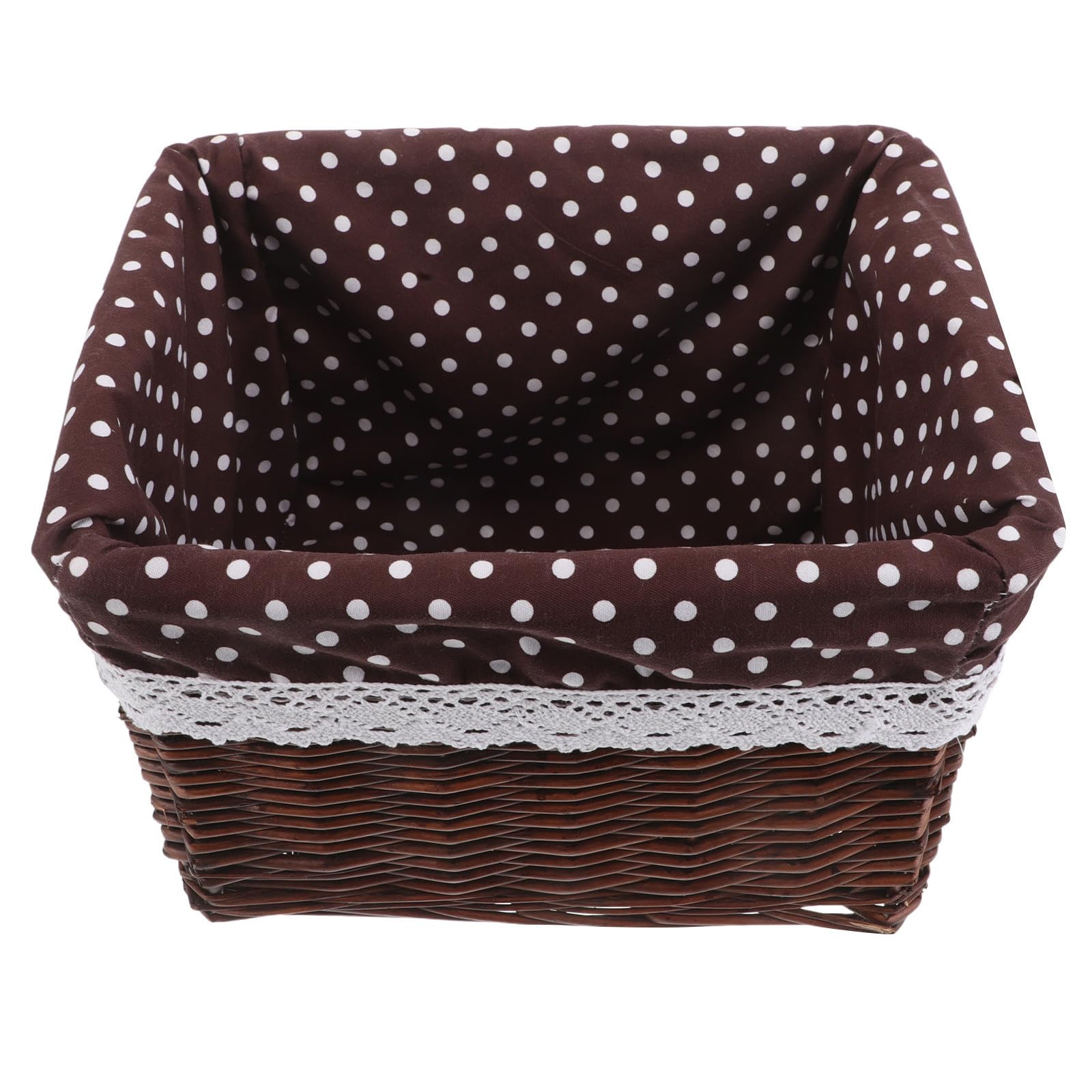 Cesta de mimbre de diseño resistente y forma cúbica para organización elegante