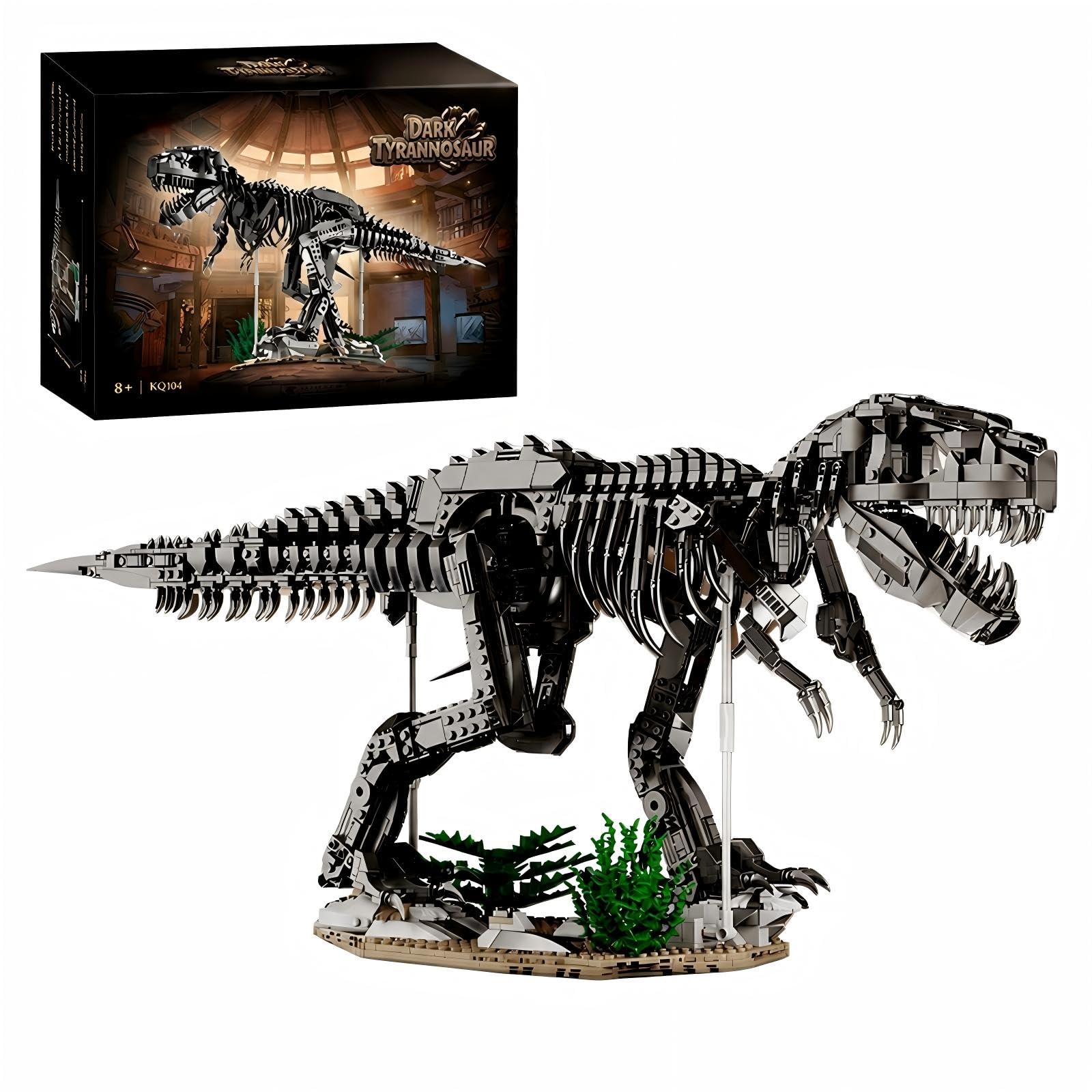T-Rex Dinosaur Fossil Dark Skeleton Building Set Toy Gift for Kids