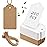 SallyFashion 200pcs Gift Tags with String Attached, 2x4 inch Kraft Paper Hang Tags for Clothes DIY Crafts Wedding Holiday (Brown White)