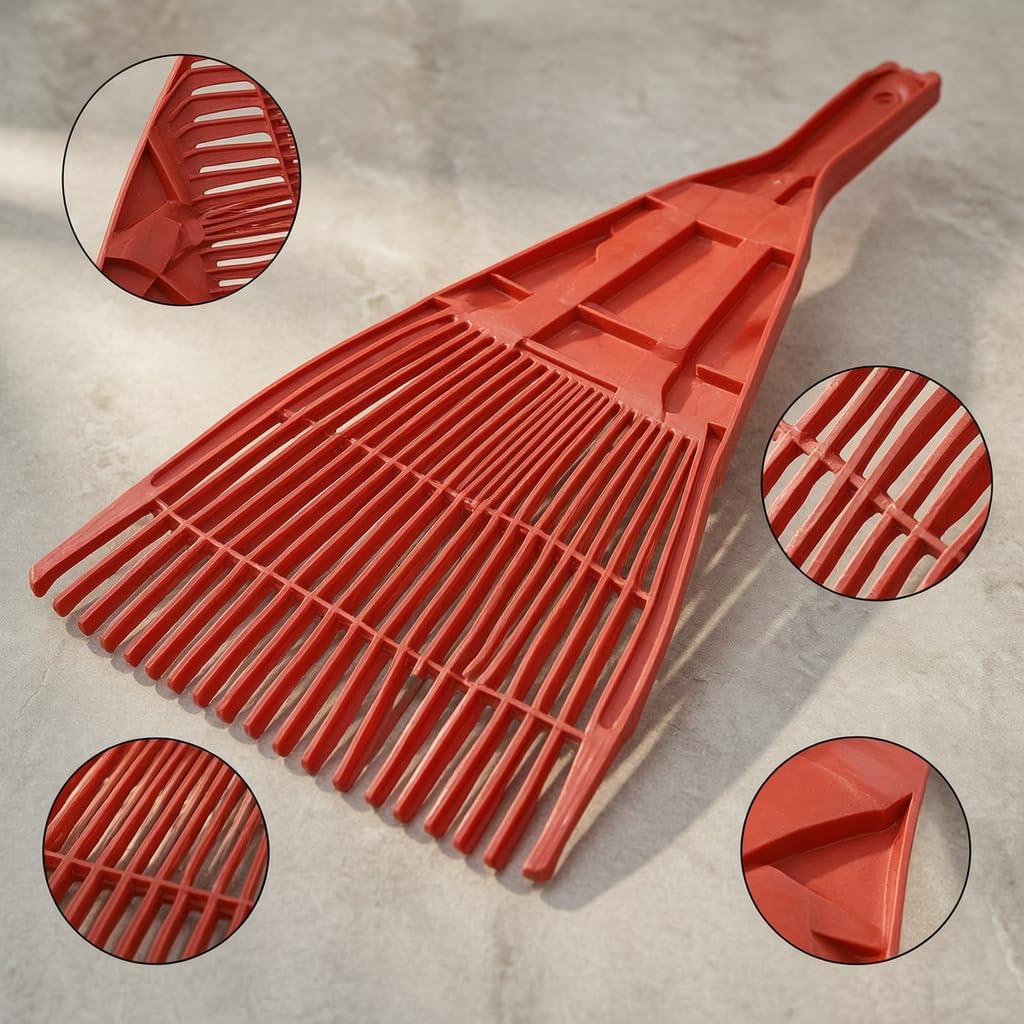 Colcolo Râteau Jardinage en Plastique Renforcé , Râteau en Plastique Rouge de 24 Dents (49*45)