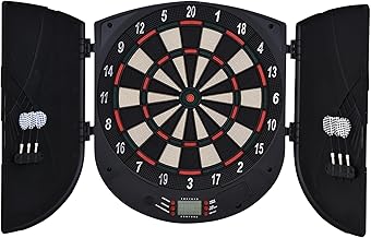 HOMCOM Resealable Electronic Dart Board with 26 Games, LCD Display, Speaker, Up to 8 Players, Black