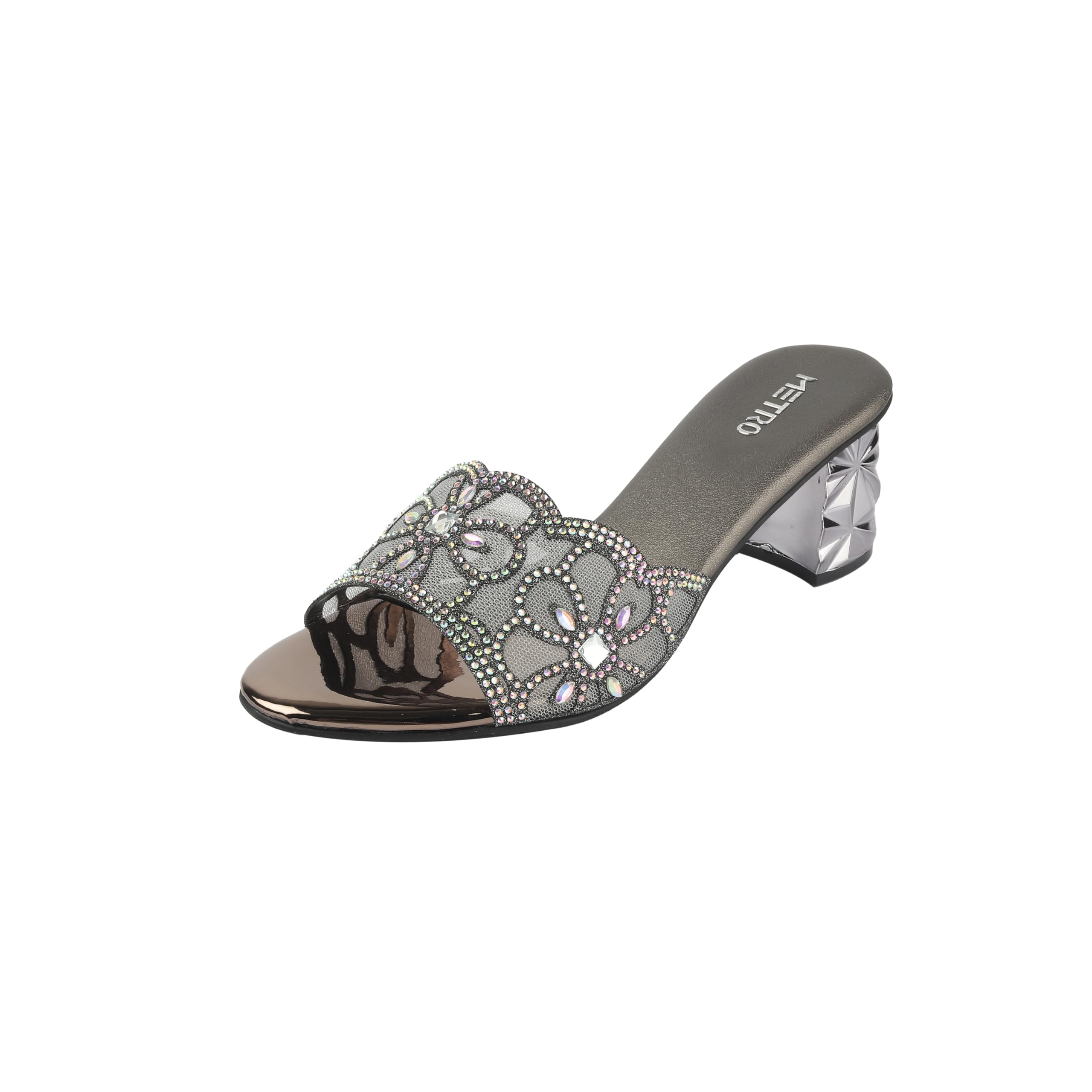 metro Women's Floral Style Block heel Slides-picture-53