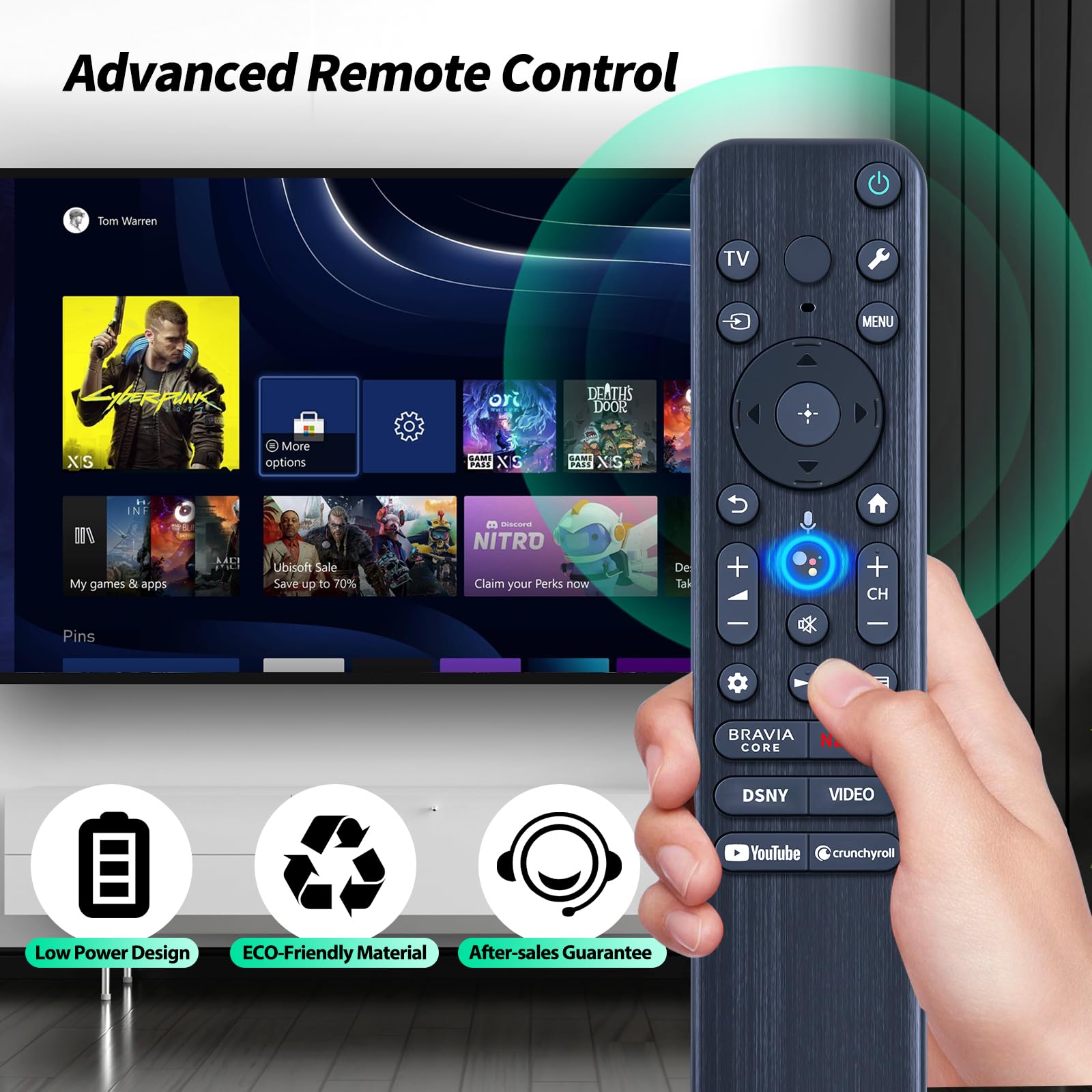 RMF-TX810U Telecomando per TV vocale Sony 2023 4K Bravia Smart TV, compatibile con XR-83A80L XR-85X90L XR-85X93L XR-85X95L XR-98X90L XR55A80CL