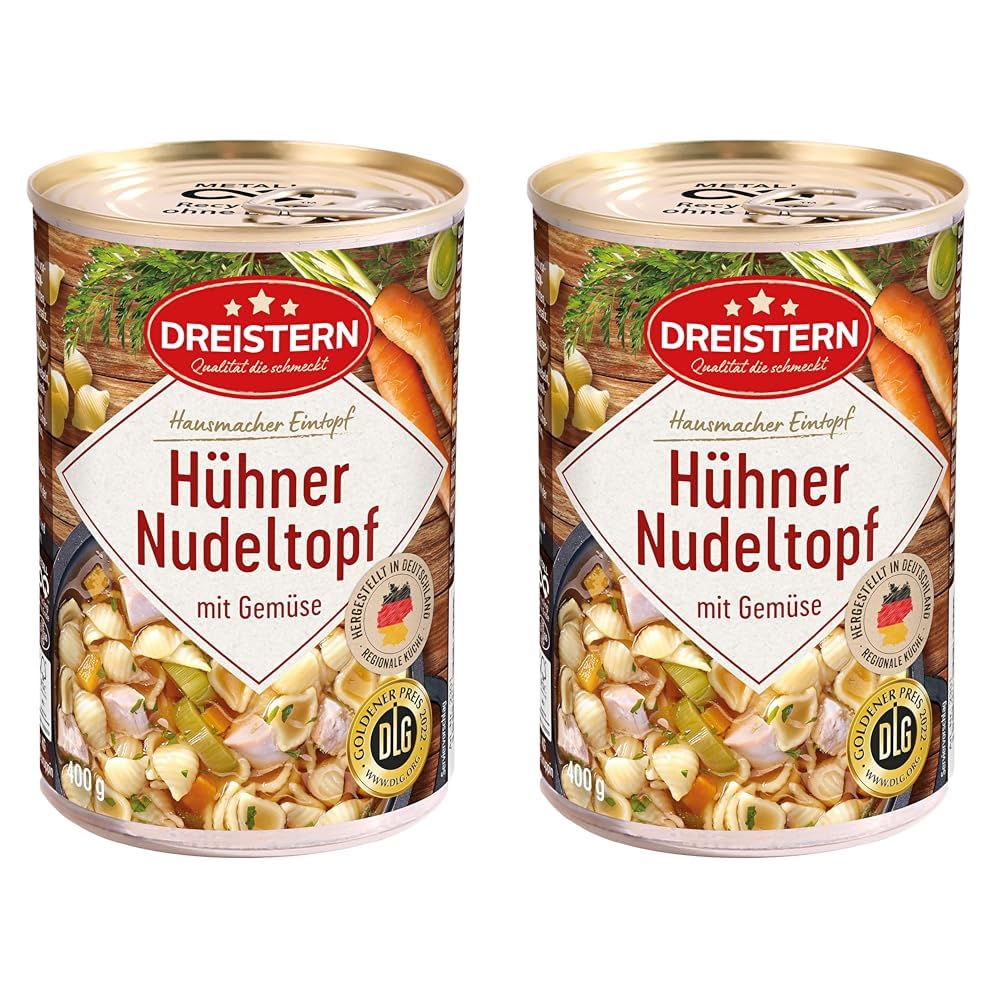 DREISTERN Hühnernudeltopf, 400 gramm (Packung mit 2)