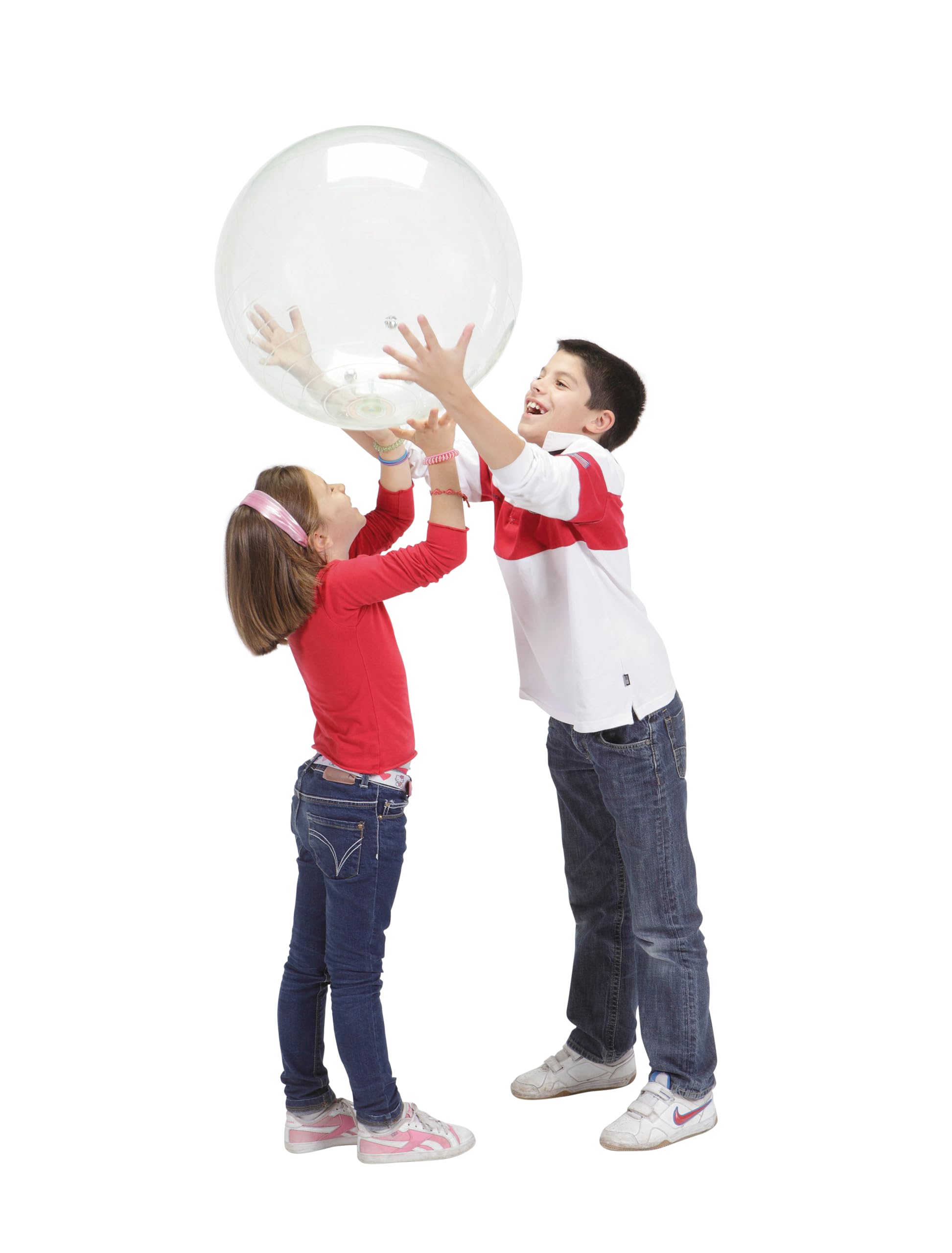 GYMNIC Jinglin’ Ball Palla sonora trasparente Ø 50 cm con campanellini interni, strumento terapeutico e ludico per sviluppare percezione, coordinazione e movimento