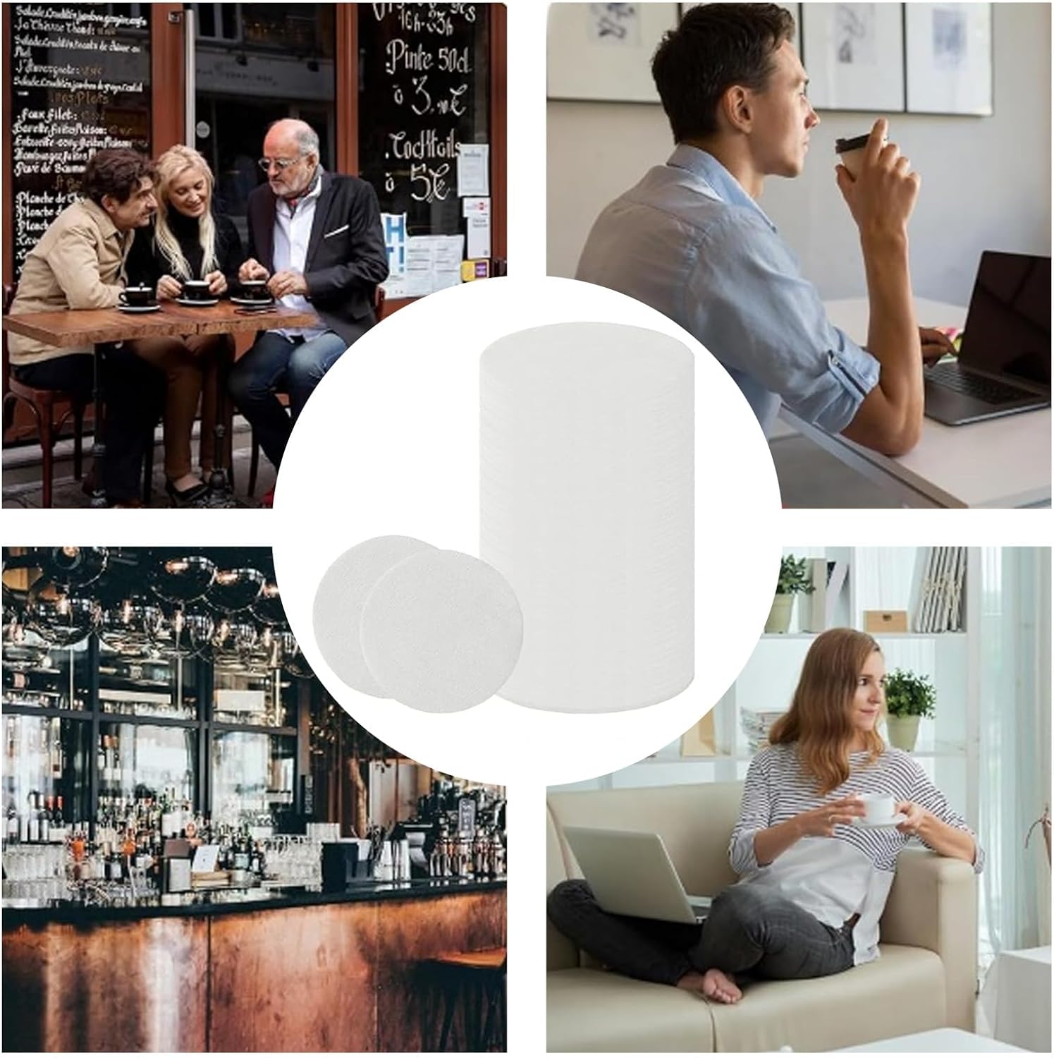 VZU 100Pcs 53mm Coffee Paper Filter for Espresso Coffee Maker, Unbleached Espresso Paper Filters for Espresso Machines, White Coffee Filters Papers Round Special Coffee Filter Paper for Filter Coffee 8 714Zf1agt3L. AC SL1500