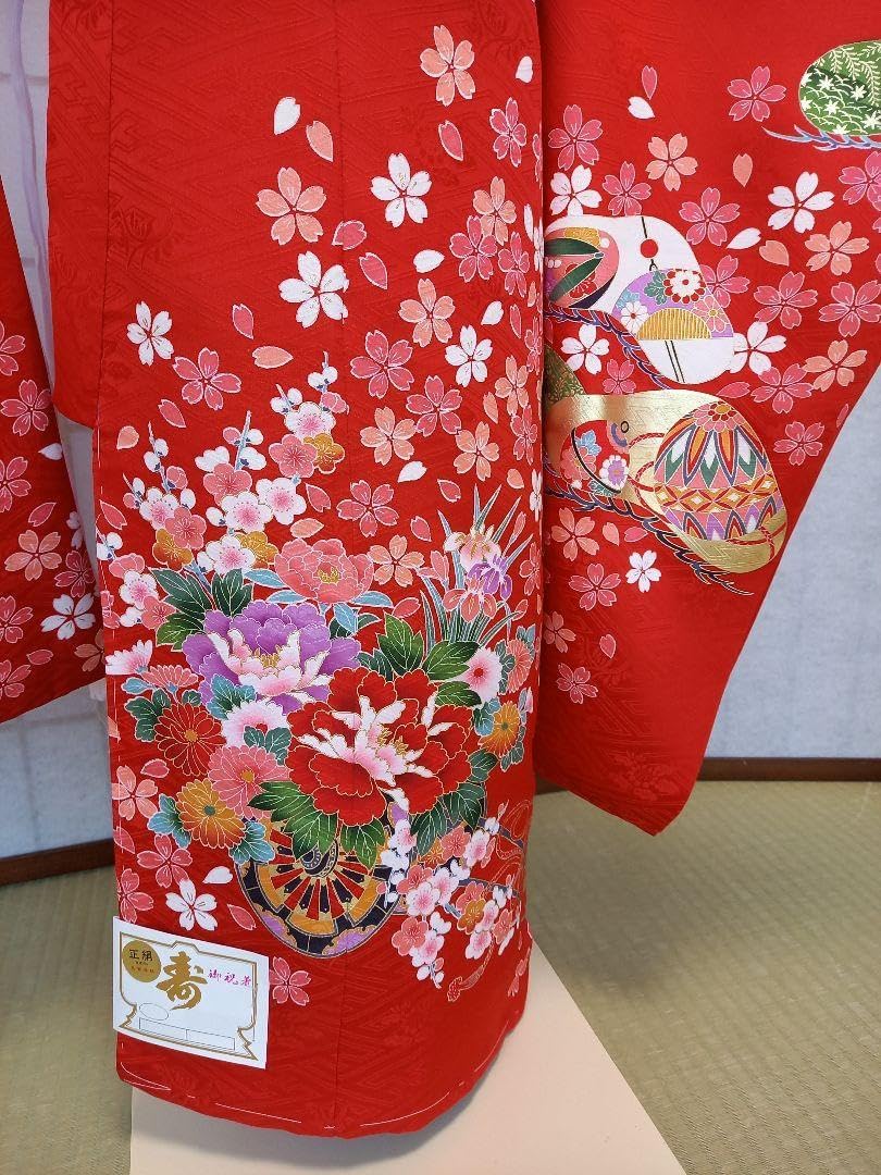 女児5才 正絹着物，長襦袢仕立て上り 品 七五三 七才女物 正絹着物