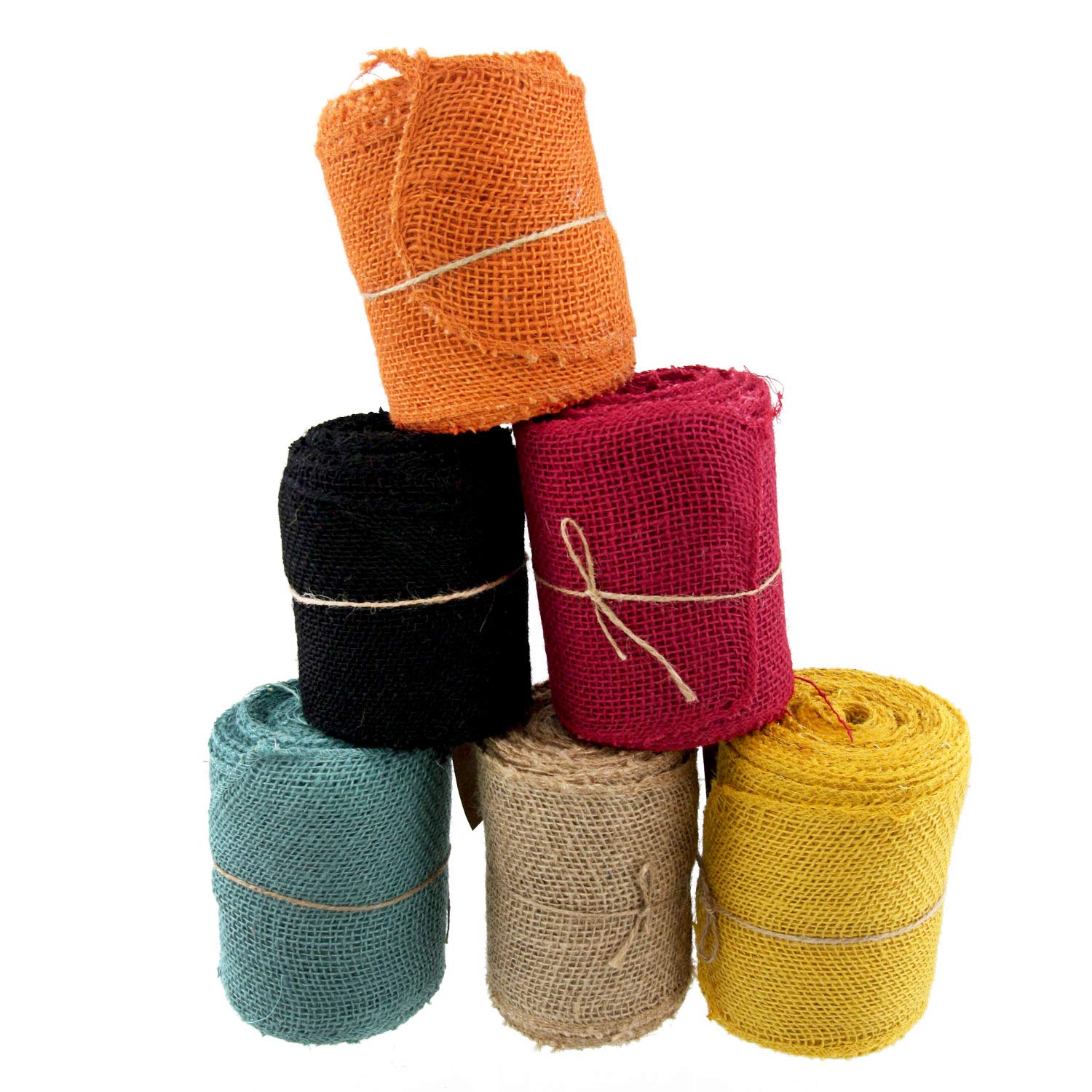 Sourcing Map Tela Di Juta In Rotolo - Nastro Colorato Per Decorazioni, Matrimoni E Fai Da Te (Blu Navy, Marrone)