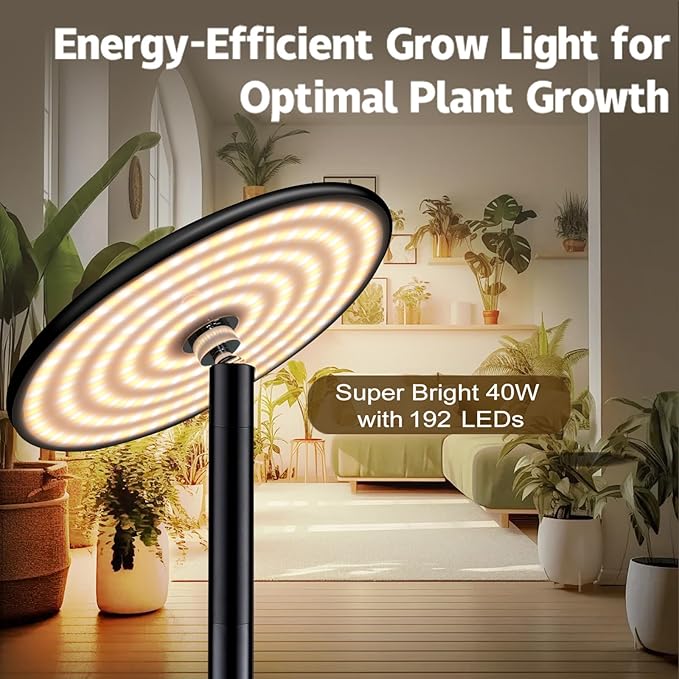 AJABotanics 40W Full Spectrum Tall Grow Light, 85’’ Adjustable Standing Plant Light for Indoor Plants, 10-Level Dimmable with 4/8/12H Timer, Sunlike for Large Plants & Indoor Trees photo 2
