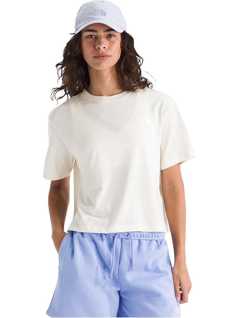 White The North Face Evolution Simple Dome Crop Relaxed Short Sleeve Tee