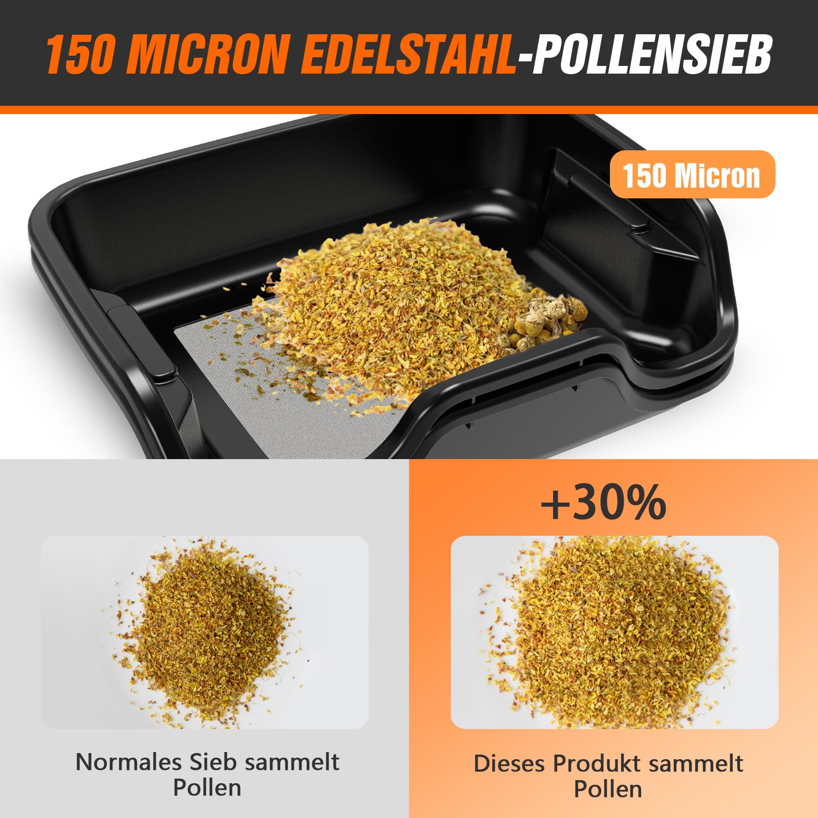 Magicbox Trim Bin Pro Set mit 150 Micron Pollensieb, Ergonomische Trimmschale & Trim Tray inkl. 2 Scheren, Lupe & Bürste, Ihr Professionelles Trim Bin für Kräuter