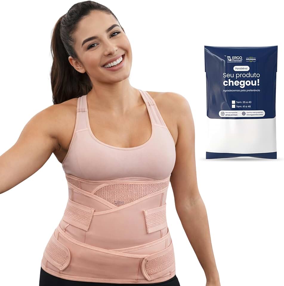 Kit de Cinta 3 em 1 Pós Parto Para Recuperação Cesárea Diástase com Suporte da Pelve Cintura e Barriga (P)