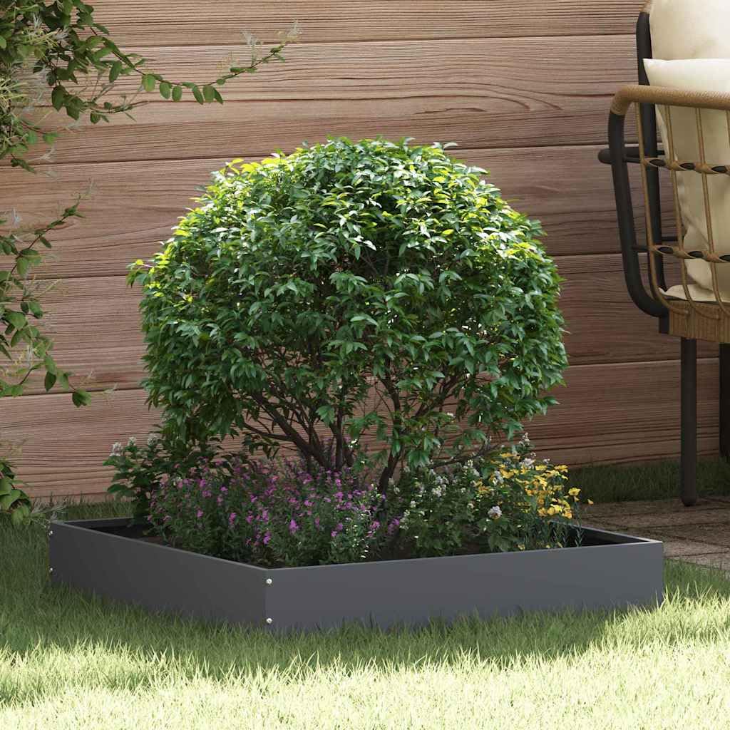 Bordure de pelouse en acier Anthracite 60 x 60 x 13 cm