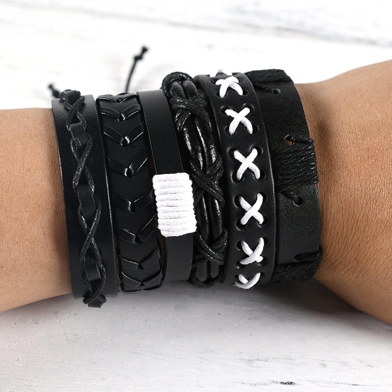 Amazon.com: Vsoruln Hug Owl Wings Leather Bracelet 6PCS Braided