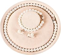 THGNBFR 8mm Pearl Necklace Set with Bracelet & Hook Earrings - Sterling Silver 925, Velvet Gift Box for Weddings & Gifts