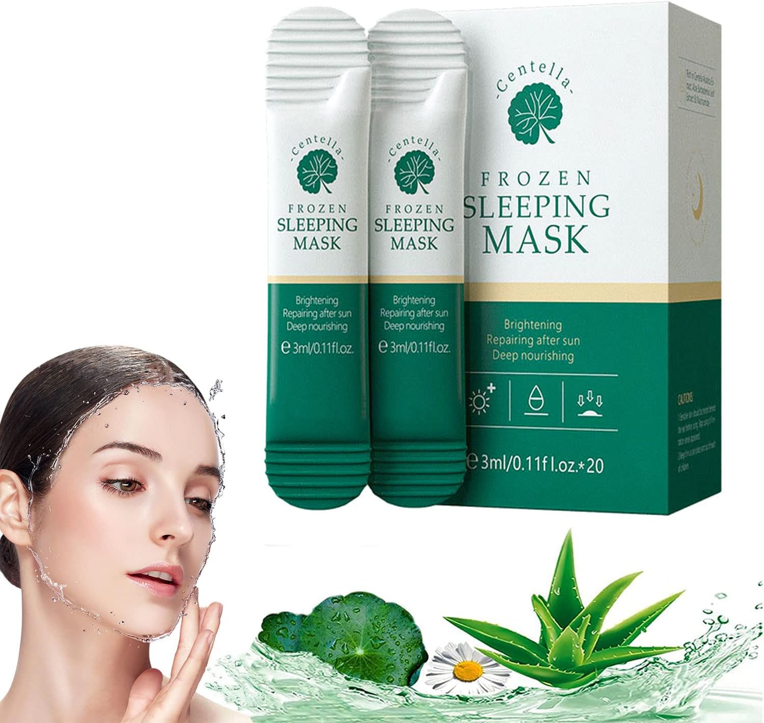 20PCS WashFree Collagen Firming Mask, Centella Asiatica Extracts Jelly
