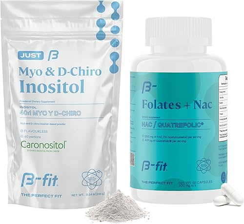 NAC + Just Inositol - Suplemento de N-acetil cisteína - 60 cápsulas - 600 mg por cápsula - Suplemento de mio-inositol y D-Chiro Inositol Fórmula 401