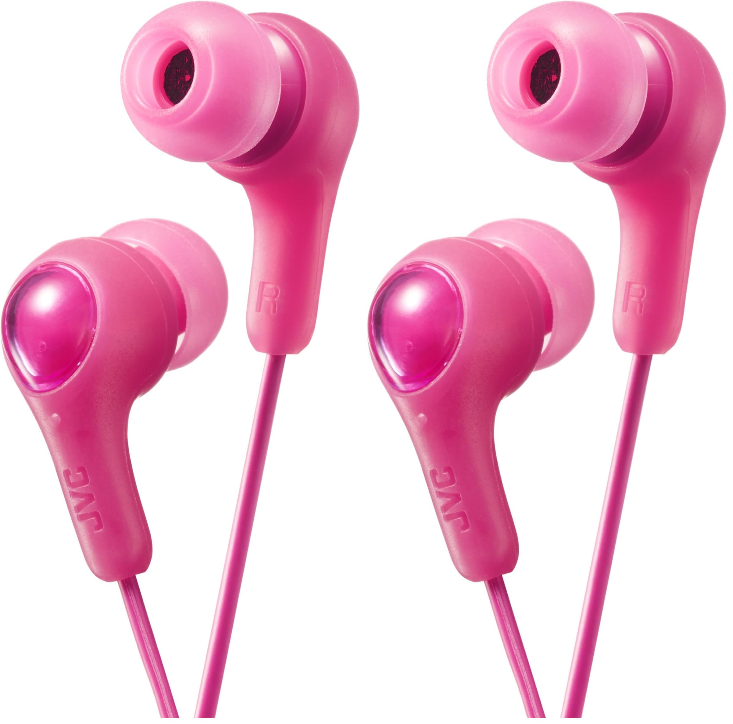 JVC Gumy Earbuds | Powerful Sound | Secure Fit | Silicone Ear Pieces | Pink