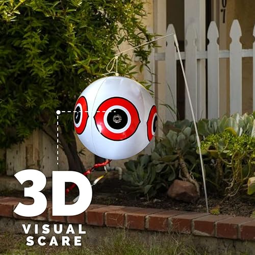 Miniatura 4 de Bird-X Scare Predator - Globos 3D con ojos deslumbrantes y colores brillantes que cubren hasta 6,000 pies cuadrados de área, paquete de 1, color