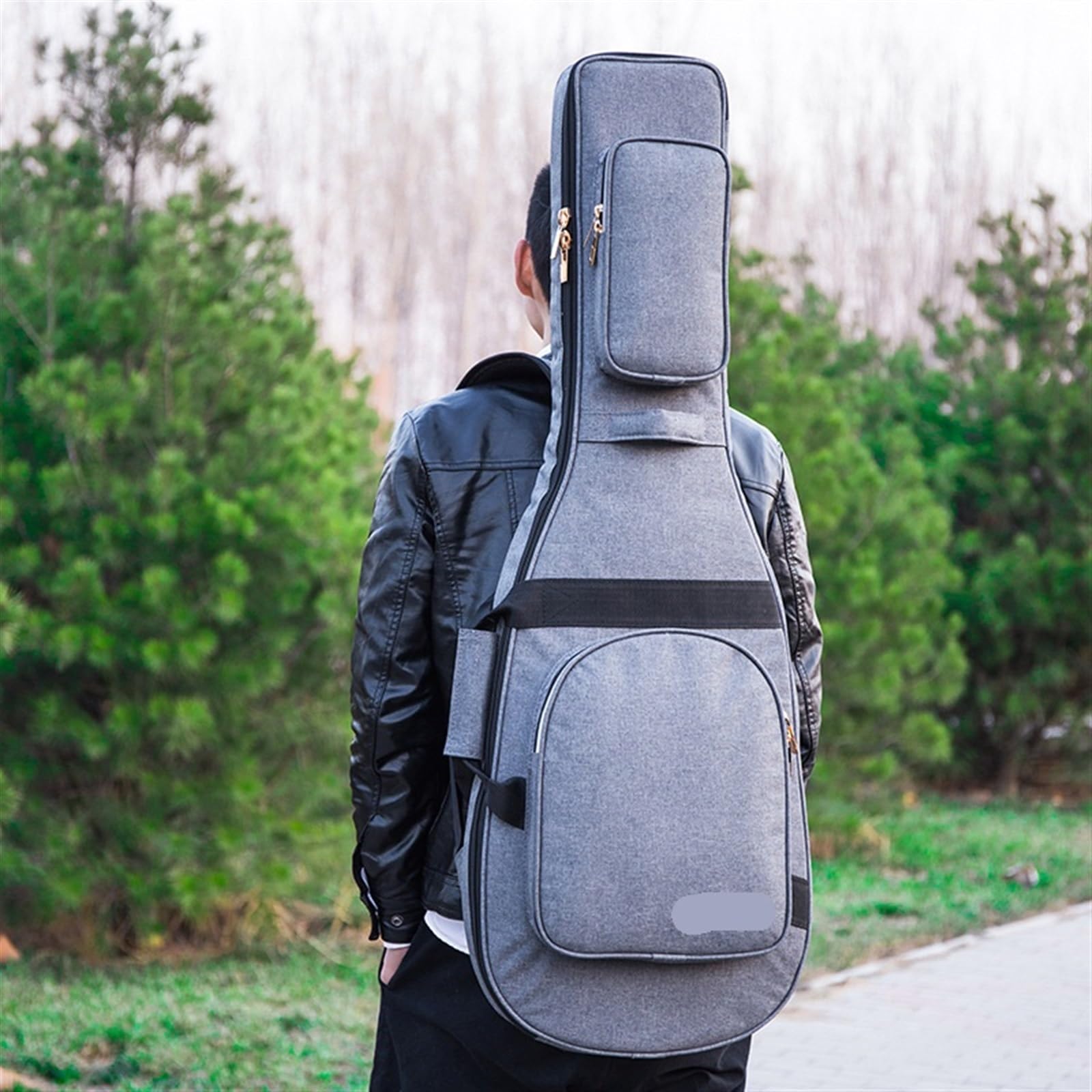 Custodia per Chitarra Borsa for chitarra elettrica ispessita folk basso elettrico in PU con doppia spalla Set pianoforte Fodera velluto(Bass)