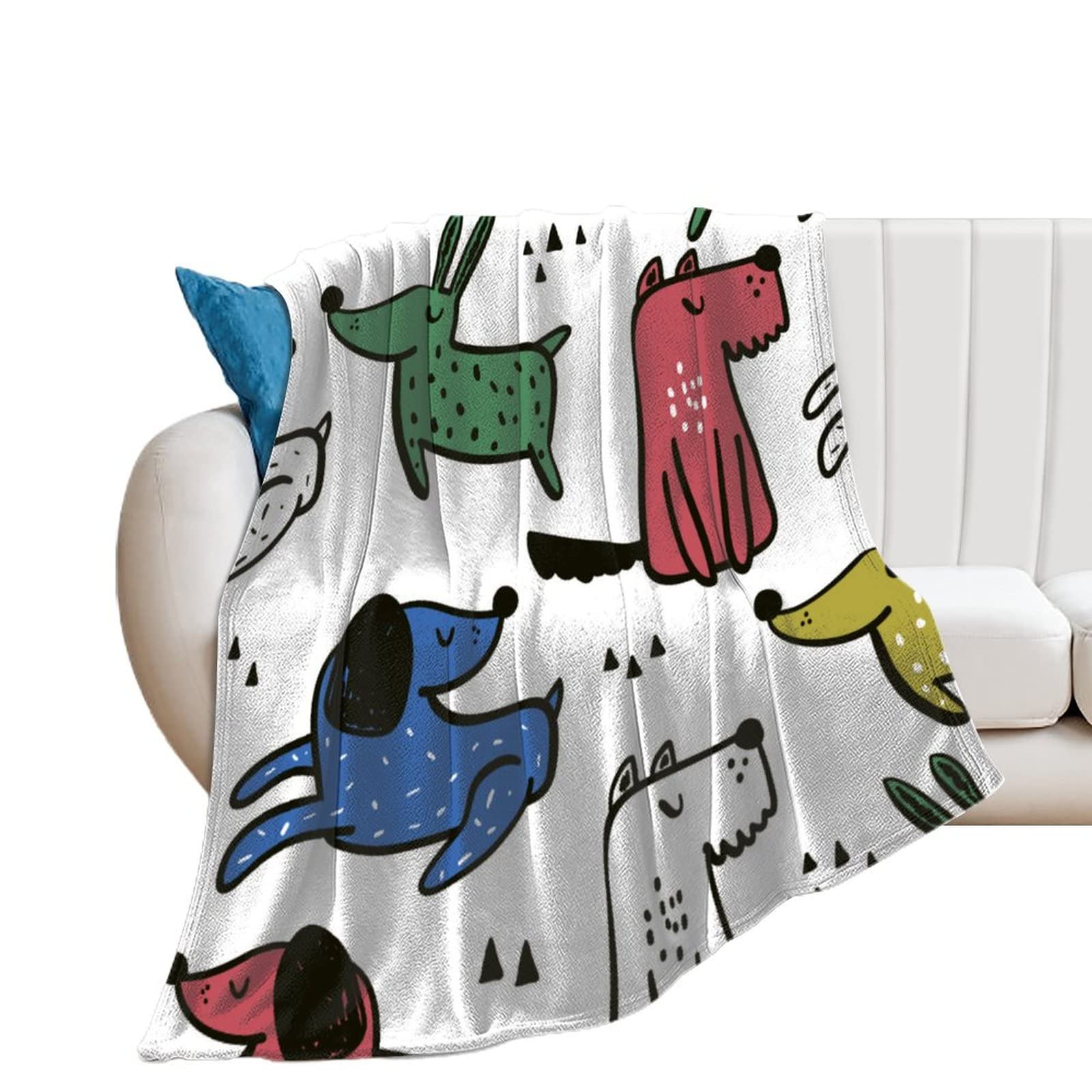 Plaid canapé chien mignon en flanelle pour des soirées cocooning