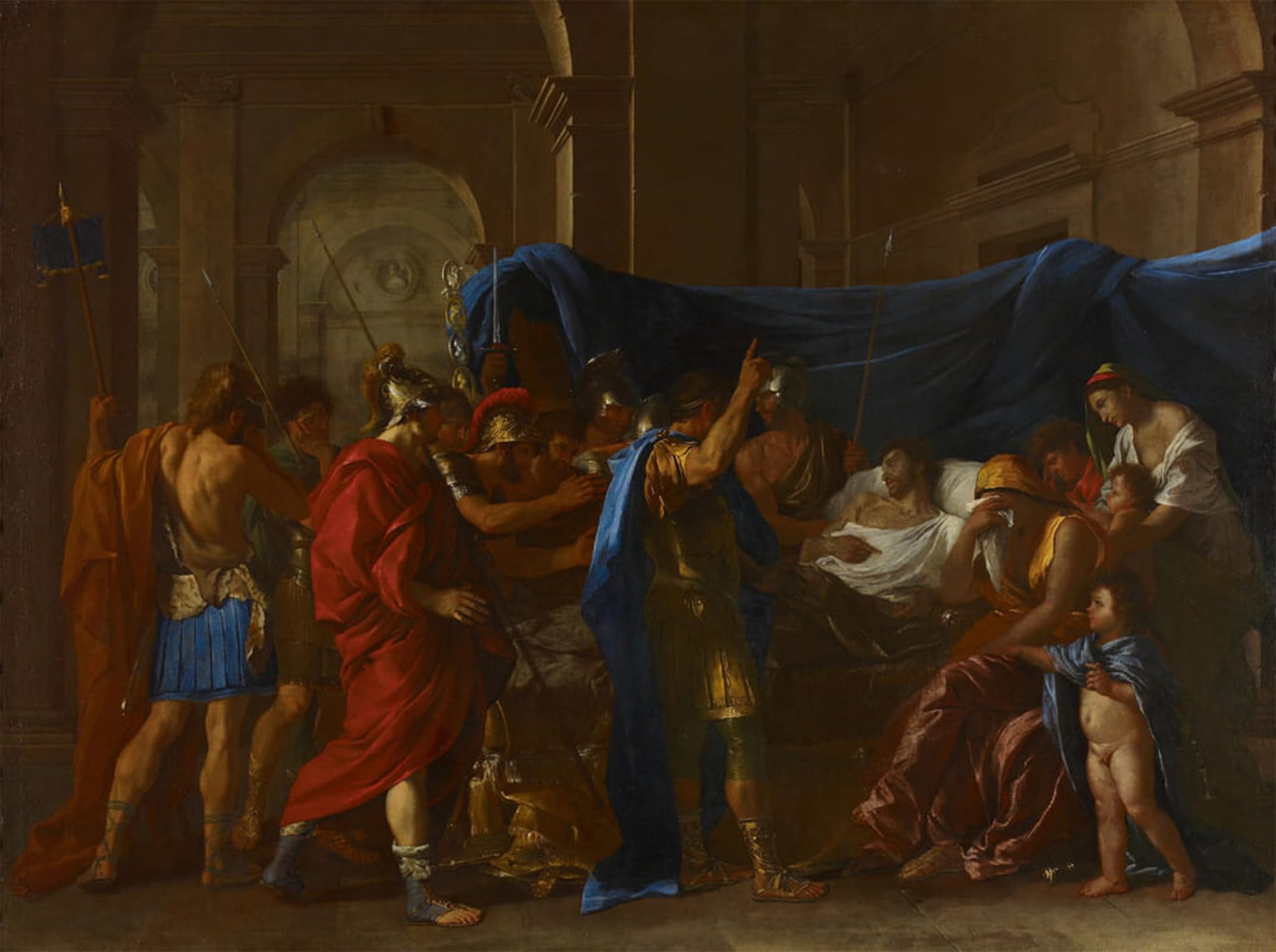 Artxlxxbn No Frame Famous Painting Canvas Artwork Graffiti Print The Death Of Germanicus By Nicolas Poussin Portrait Canvas Image For Home Decor 60X90cm