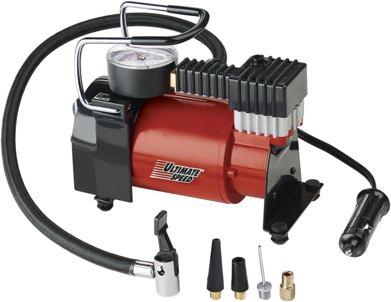 UMK 10 C2 Portable Air Compressor, Red, 35L/min, 12V, Corded Electric, Portable Operation, High Battery Capacity