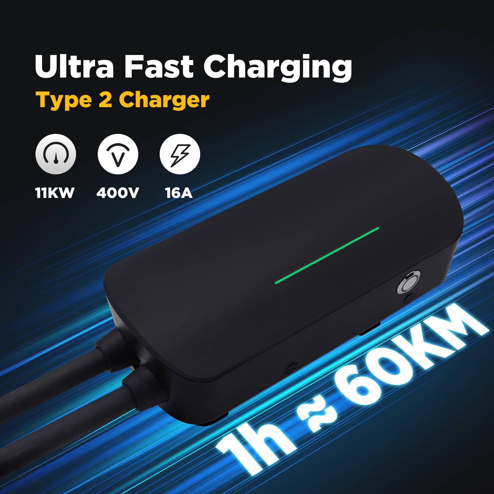 Cavo Ricarica Auto Elettrica Tipo 2 - 11KW, 16A, 380V, Con Spina CEE Trifase, Lunghezza 6m, Portatile E Sicuro - Foto 8