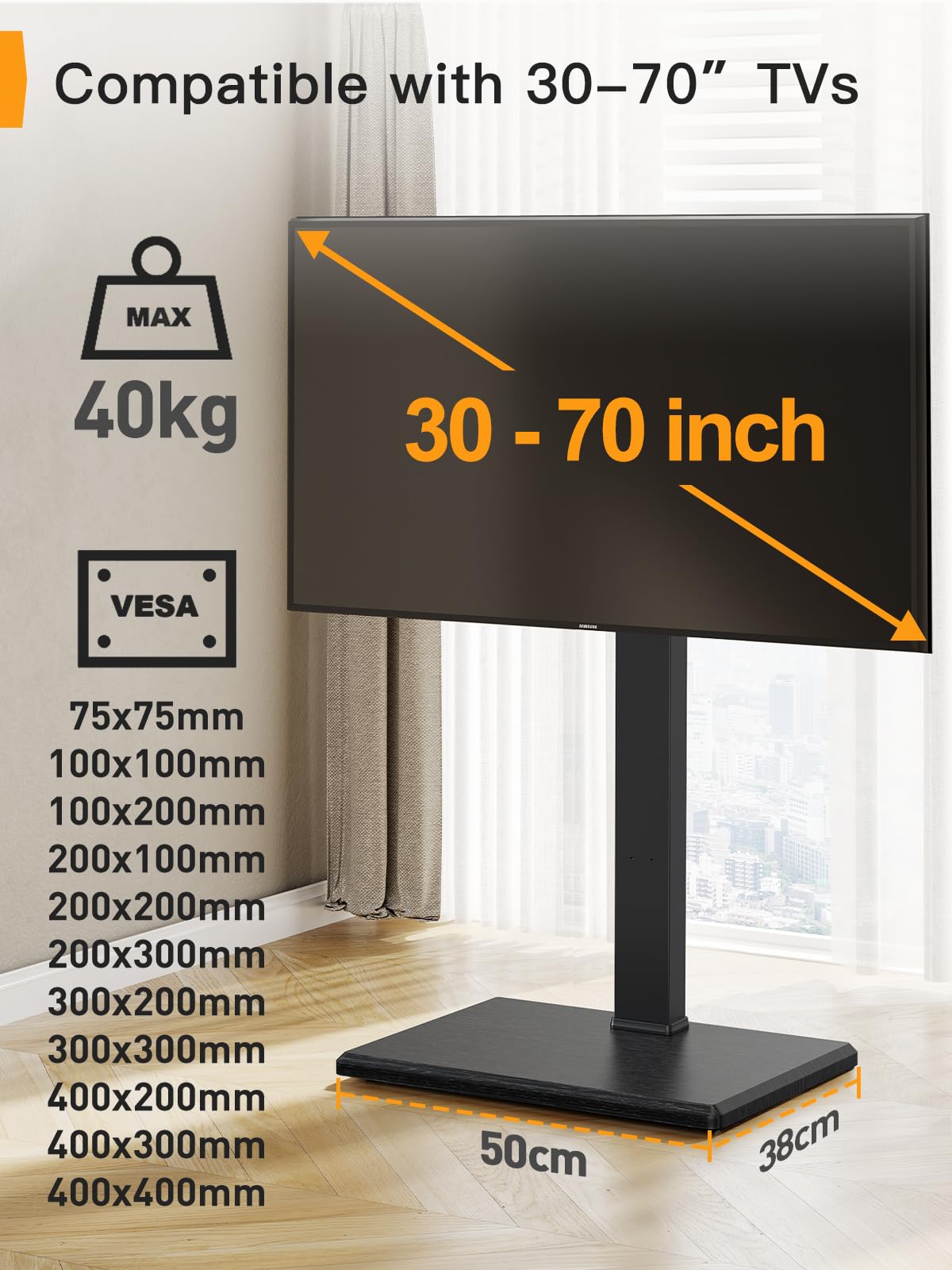 Amazon.co.jp: PERLEGEAR テレビスタンド 30~60インチ対応 自立式 壁