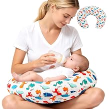 OFUSUY Nursing Pillow & Breastfeeding Pillow, Adjustable Breastfeeding Pillow, Nursing Support Pillow for Mom & Baby Tummy Time & Sitting Support, Large Size Breathable with Washable Cover-Dinosaur