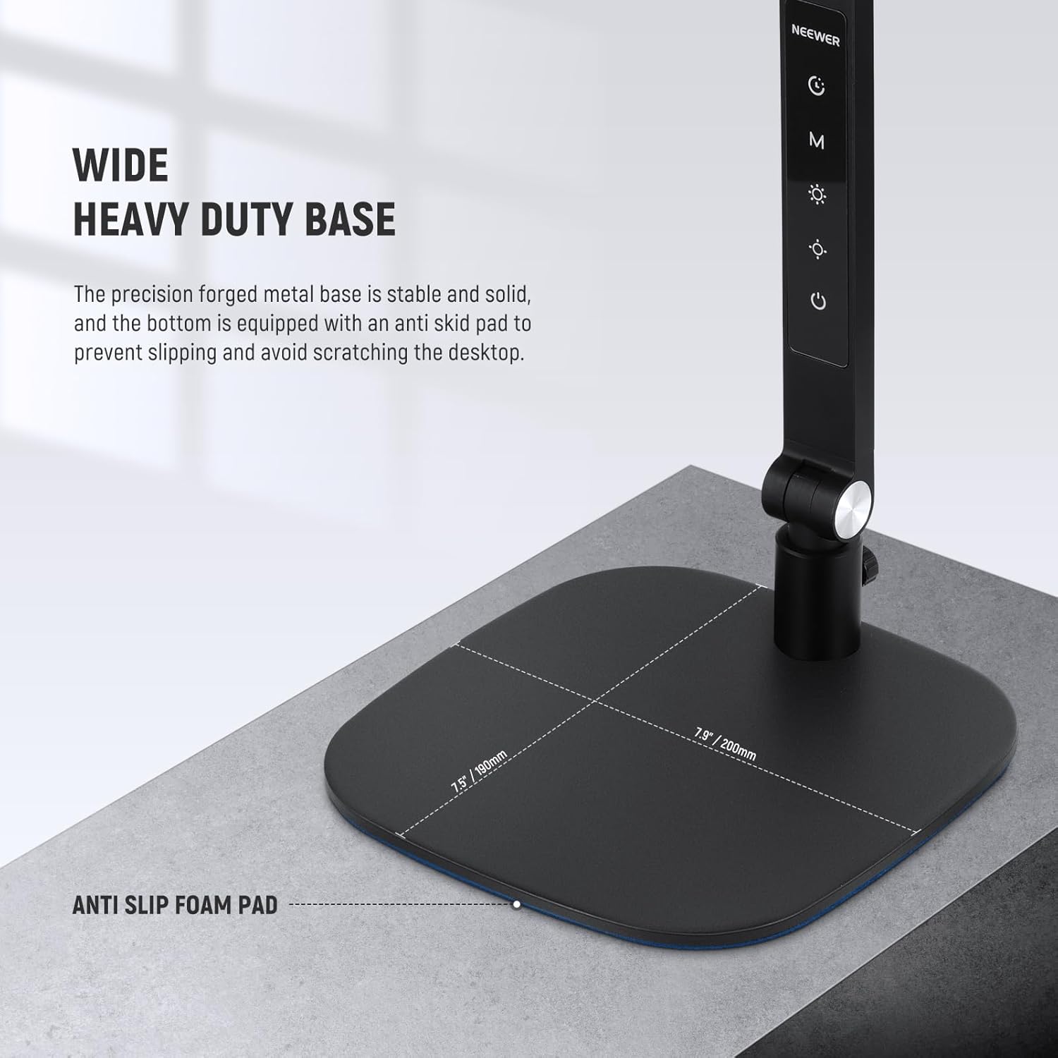 NEEWER Basics 16W Desktop LED Lamp for Home Office Video Conference Reading Lighting, Eye Caring Foldable Double Sided Dimmable Touch Ring Light with Desk Stand Memory Timer 5 Color Modes CRI95, FR16