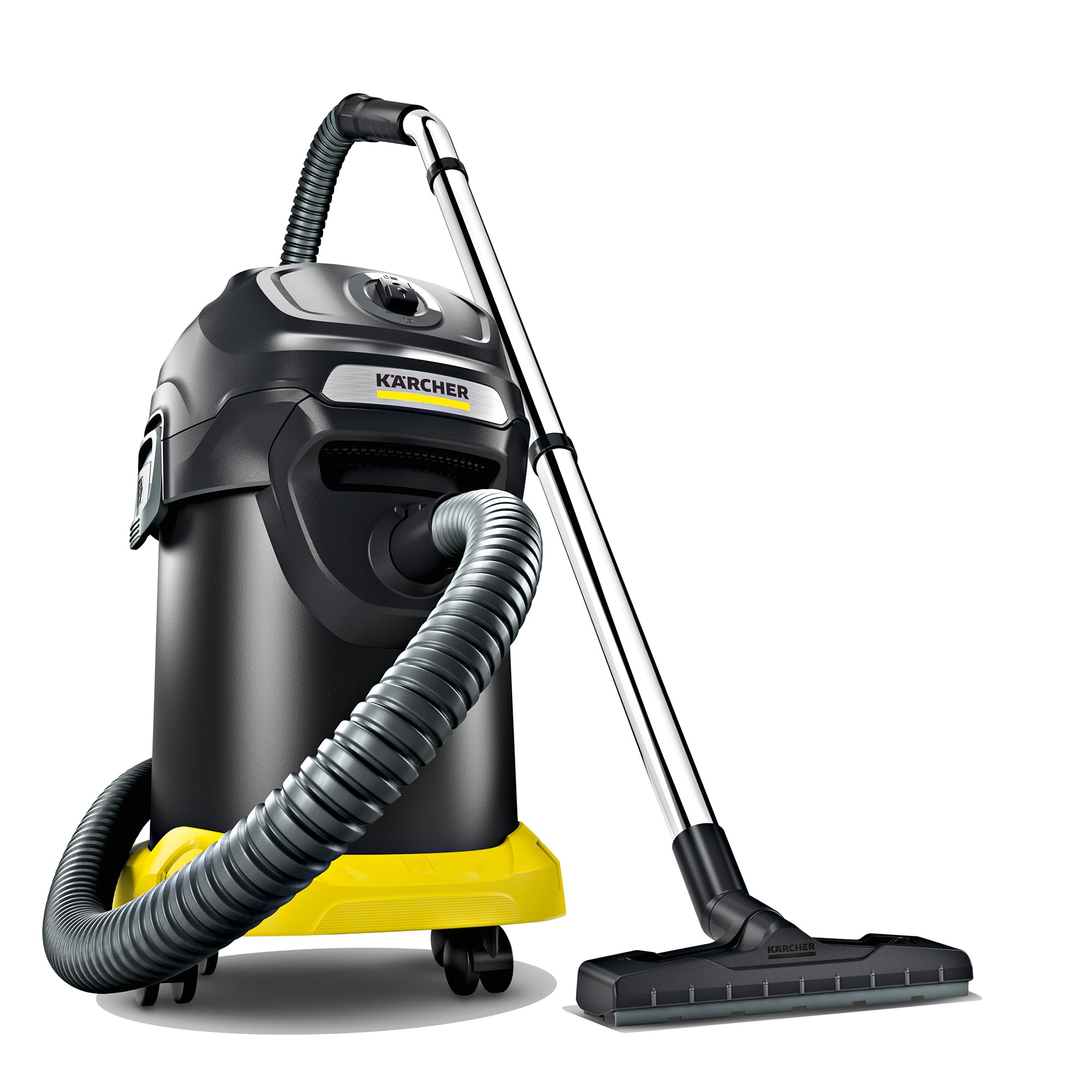 KÄRCHER Aspirador de Cenizas AD 4 Premium, Potencia: 600 W, depósito metálico: 17 l, Tubo de aspiración: 1,7 m, Limpieza de Filtro integrada, Filtro Plano Plisado