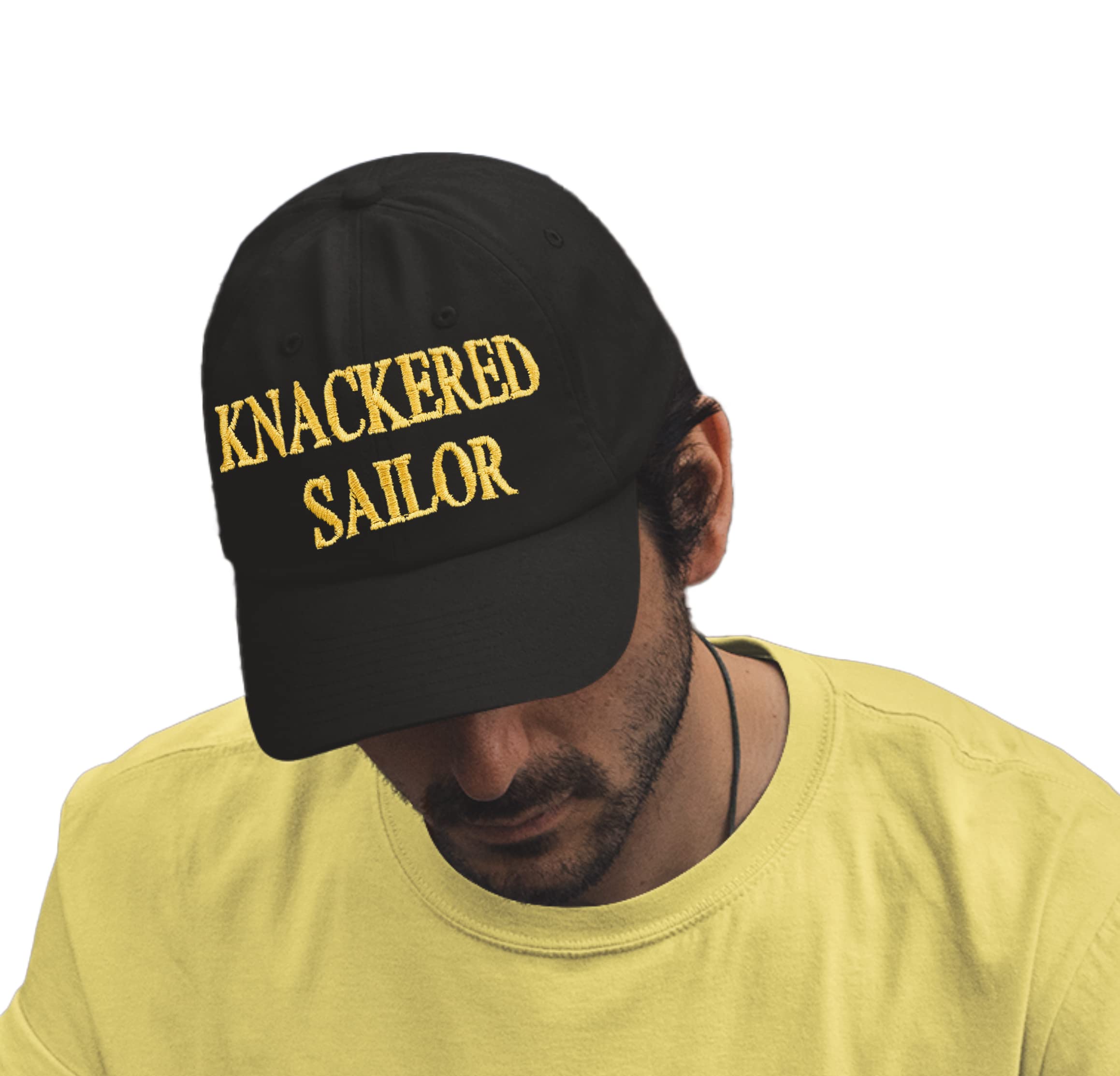 4Sold Boys Knackered Sailor Captain Cap, Ancient Mariner / Cabin / Crew / First Mate, Yachting Baseball Cap, Inscription Lettering, Men,