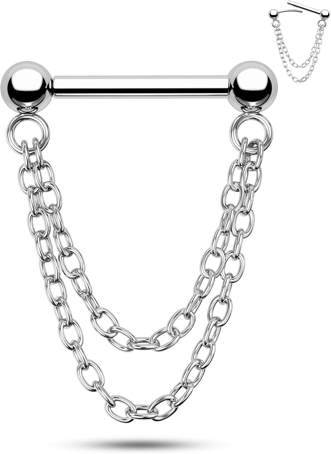 CM Crareesi Mania 16G Septum Rings 316L Surgical Steel Threadless Push in Septum Piercing Jewelry Pushin 16Gauge Helix Earrings Chain Septum Ring Helix Piercing Jewelry