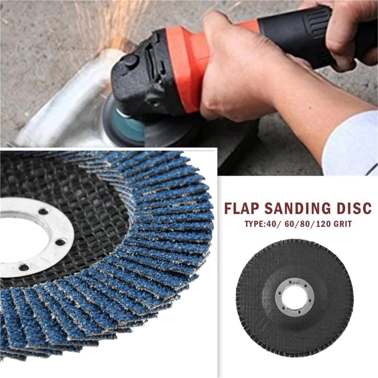 Schleifscheiben 10 Stück Fächerscheiben 115 mm Schleifen 4,5 Zoll 40/60/80/120 Körnung Schleifscheiben Klingen