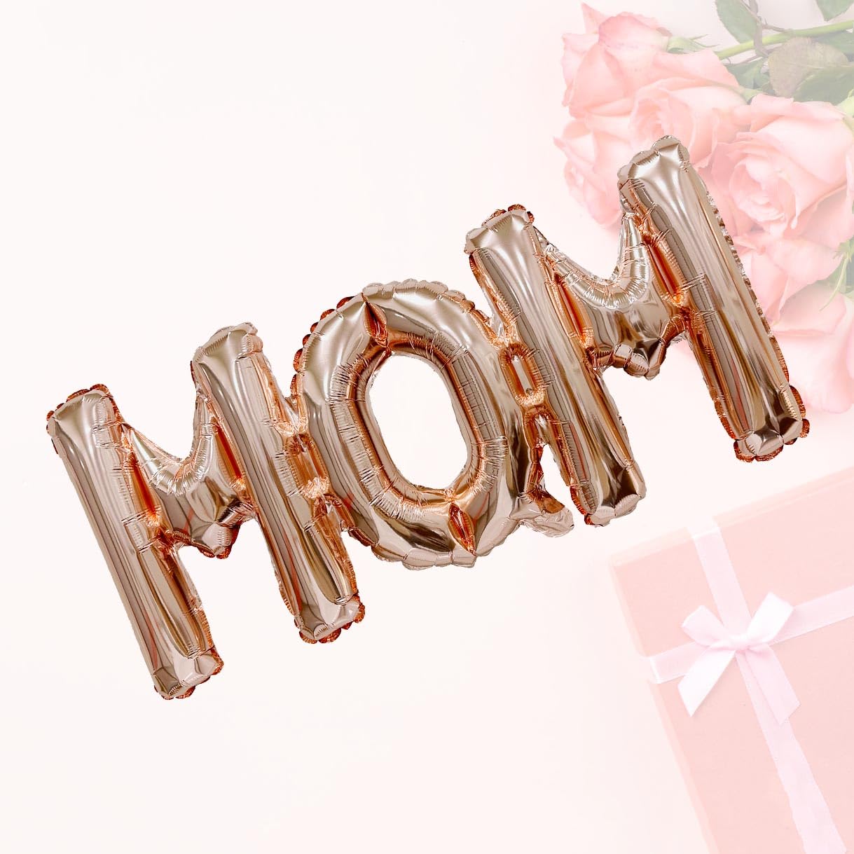 HADCKJA Mother's Day Balloons Rose Gold Mom Balloons Letter Balloon Conjoined Mom Foil Balloon for Mother's Day Themed Party Supplies Mothers