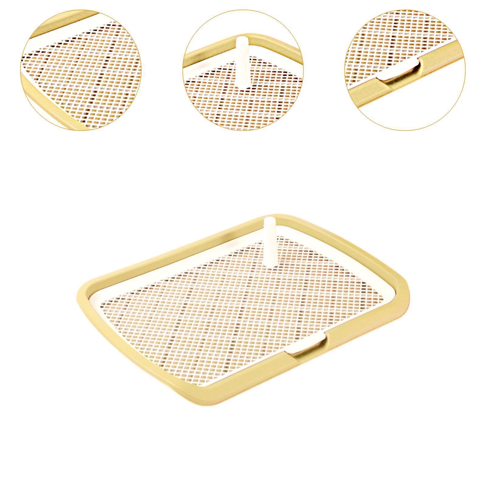 Bandeja de baño para Entrenamiento de Mascotas con solución de fácil Limpieza. Ideal para Perros de Cualquier tamaño. Diseñada para Mascotas, Amarillo, 66x50x5.2cm
