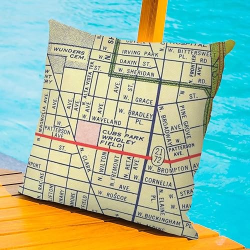 Miniatura 3 de Wrigley - Fundas de almohada impermeables para exteriores, diseño de mapa de campo, 24 x 24 pulgadas, diseño de mapas del mundo, fundas de cojín