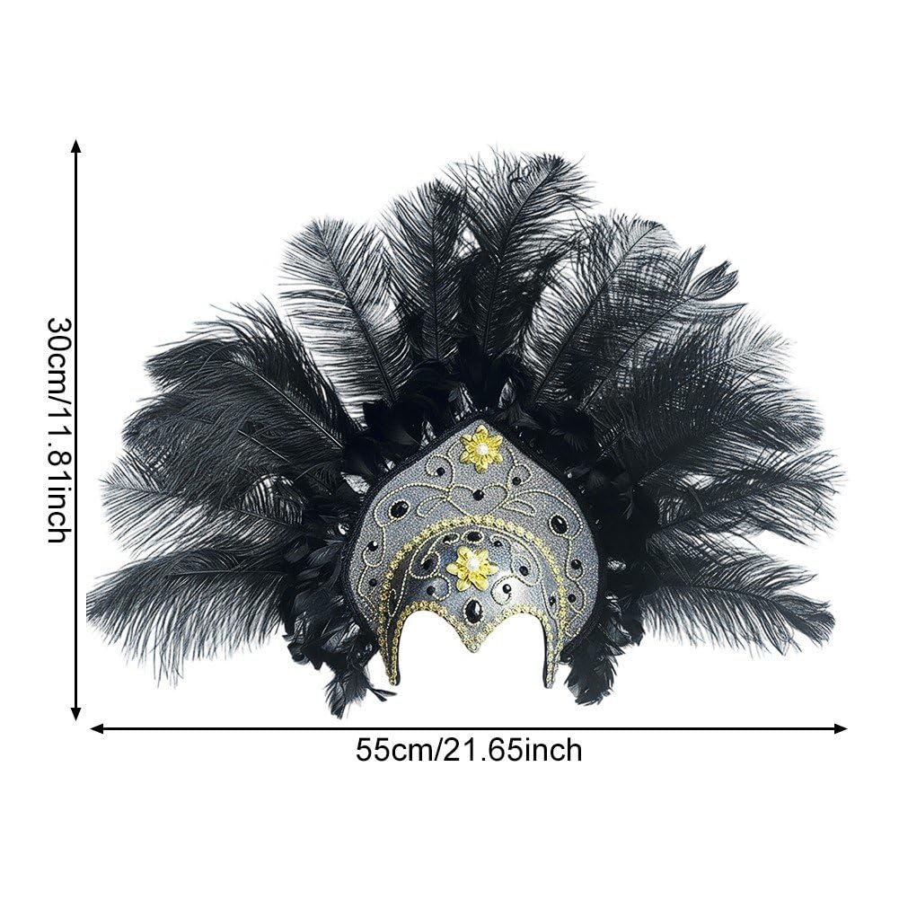 Tocado De Plumas De Corista, Diadema De Carnaval, Accesorios para Disfraces De Vegas, Fiesta De Mardi Gras De Río