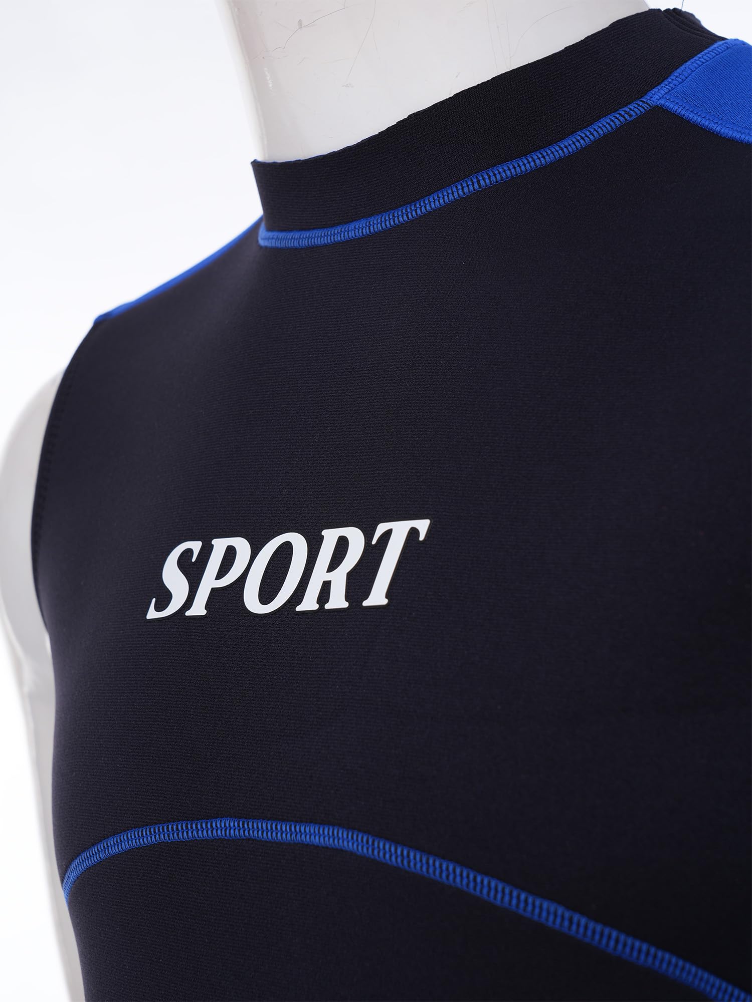 Complet De Bain De Plongée Homme Rashguard ﻿ Gilet Surf Sports Nautiques Couleur Contrastée Combinaison Plongée en Apnée Plage