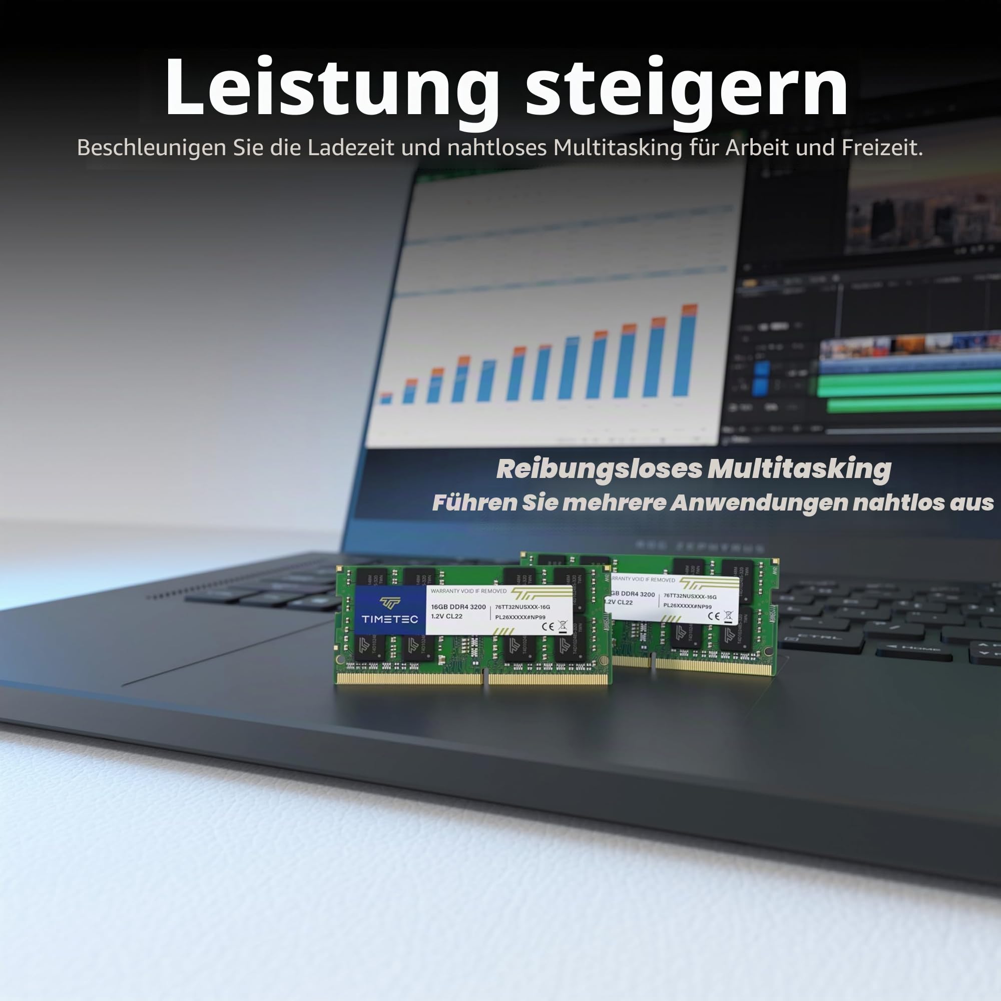 Timetec 32GB KIT (2x16GB) DDR4 3200MHz (PC4-3200AA) PC4-25600 SODIMM – Non-ECC ungepuffert, 260-polig, 1,2V CL22, Speichermodul für Laptops, Mini-PCs und All-in-One-Computer.