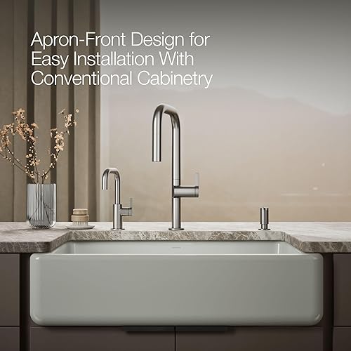 Vista 316 de Kohler Fregadero de la granja Kohler Whitehaven, Frente al delantal altos, K-6489-0, Blanco