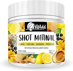 Shot Matinal Cúrcuma Gengibre Limão Própolis 150g 30 porções