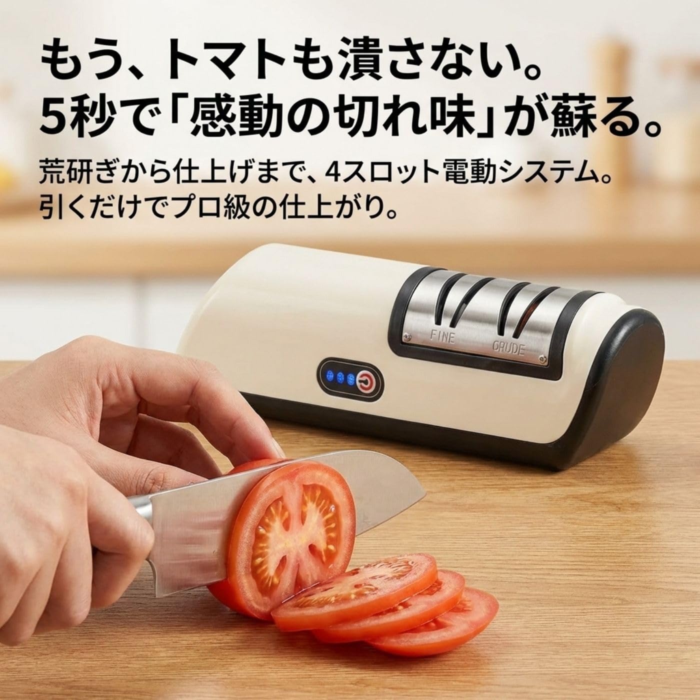 Amazon.co.jp: 電動包丁研ぎ器 電動シャープナー 4スロット仕様 荒砥ぎ
