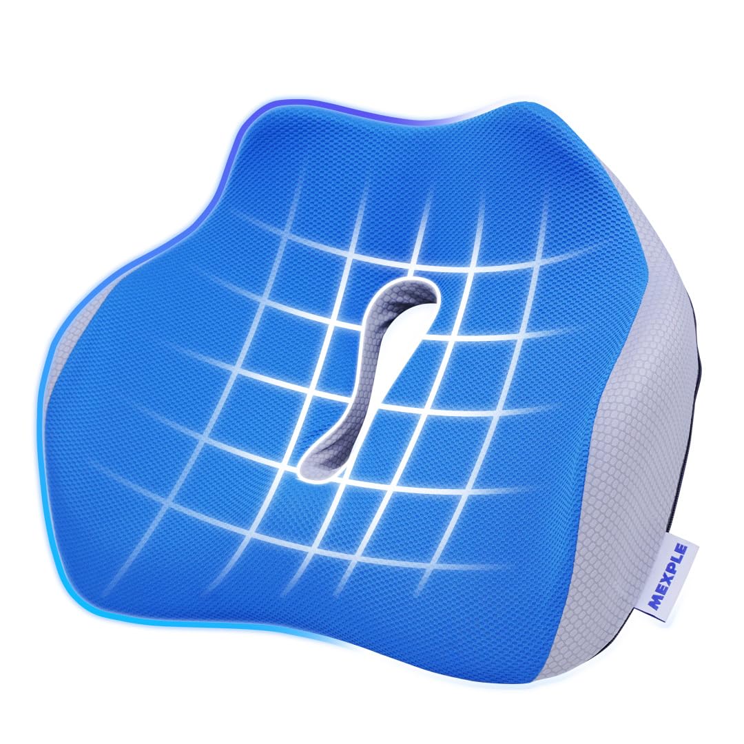 MEXPLE XmartSeat Orthopedic Seat Cushion for Hip, Tailbone, Coccyx, Sciatica Pain Relief, Proprietary Hi-Per Foam Ergonomic Design, Contoured Cushion for Office or Home Chairs, Upto 100 Kg