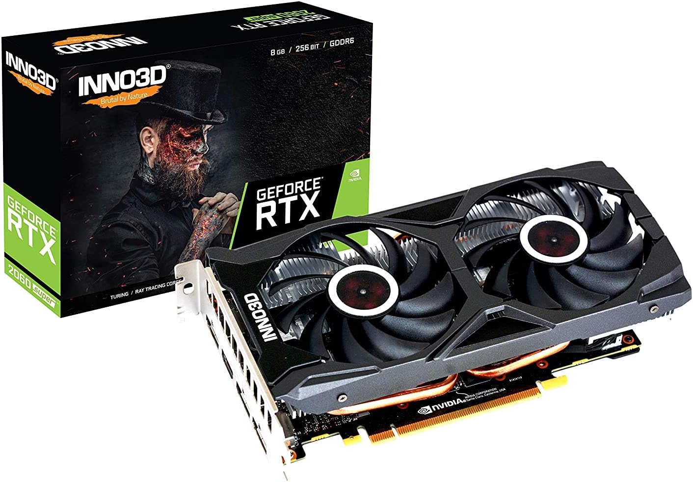 INNO3D NVIDIA GEFORCE RTX 2060 Super Twin X2 OC 8 GB GDDR6 256-bit PCI-E 3.0 Gaming Graphics Card - N206S2-08D6X-1710VA15L, pci_e_x16