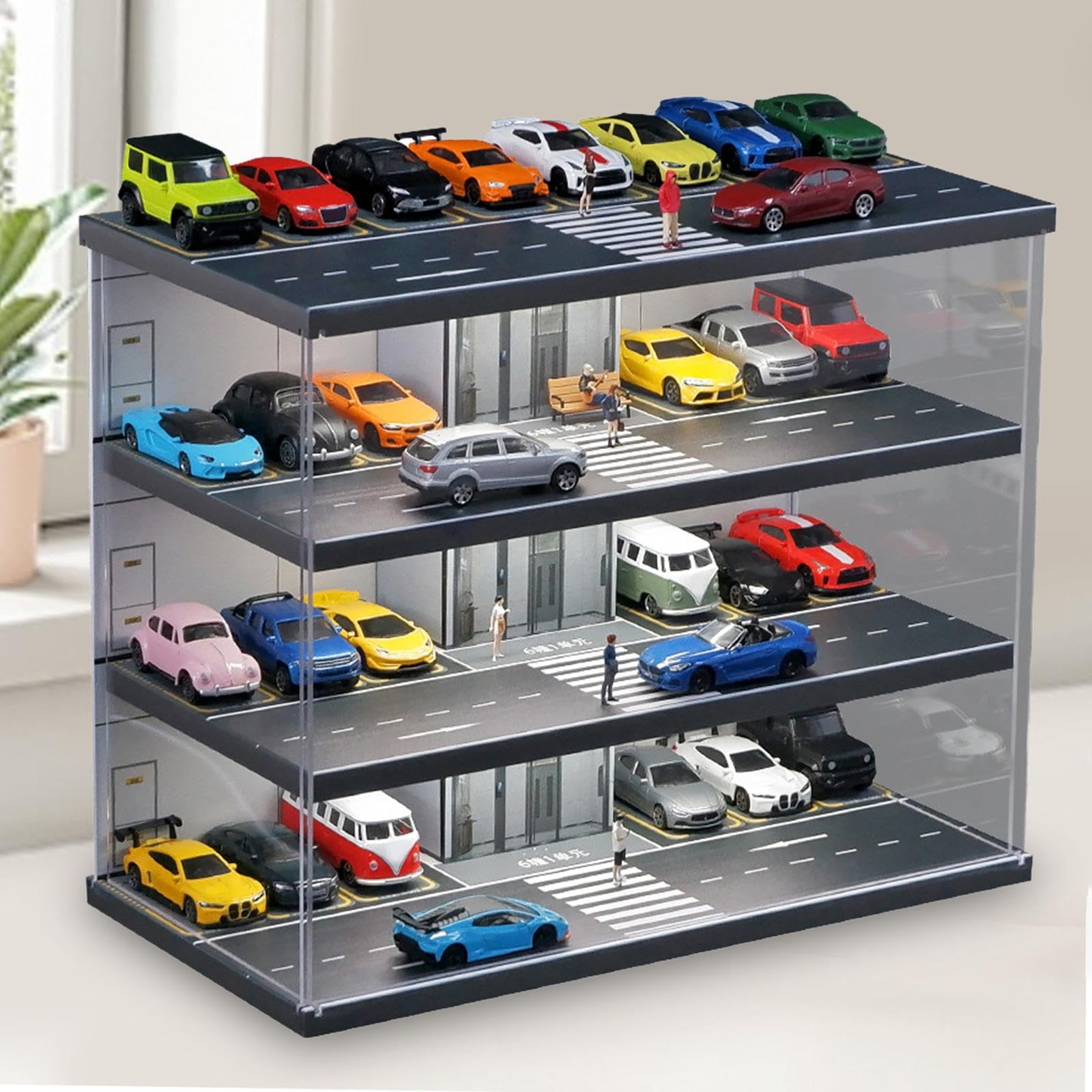1:64 Parkplatz Fahrzeugszenen Spielzeug für Die Sammlung von Modellautos Und Actionfiguren