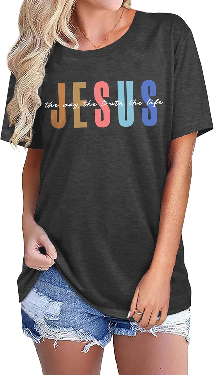 PECHAR Christian Shirt Women Religious Inspirational Sayings T Shirts Faith Tops Bible Verse Shorts Sleeve Tee Shirts - Image 2