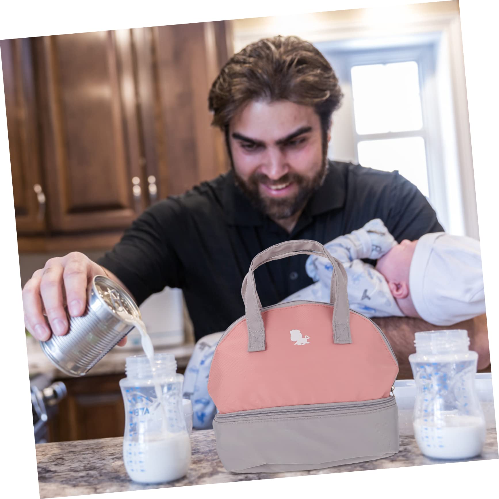 Abaodam 3 Piezas Bolsa Pack Bebe Packs bebé mamá biberones Bolsa Almacenamiento Leche biberón Recipiente para biberones Bolsa Asas la Aislamiento Organizador envase